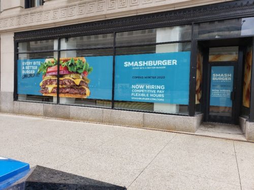 Smashburger Adds Opening Soon Window Graphics in Chicago IL!