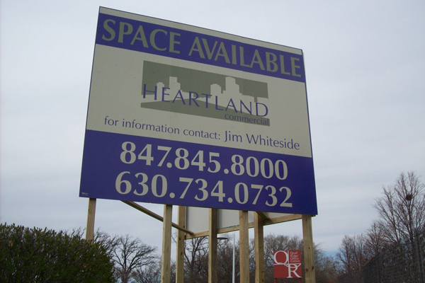 V-Shaped commercial Real Estate Signs in Chicago Oak Brook and Elmhurst IL