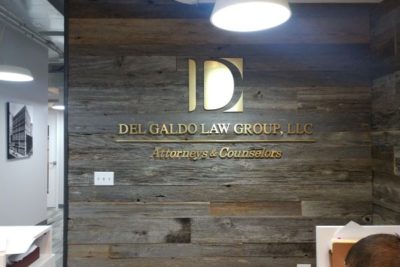 3D Letter brushed metal lobby signs in Chicago IL