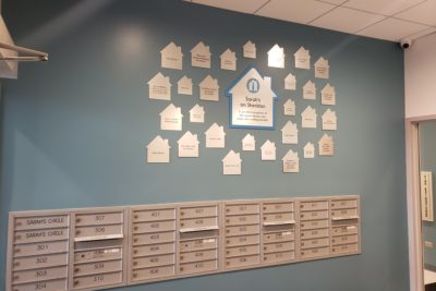 donor wall with acrylic panels in Chicago